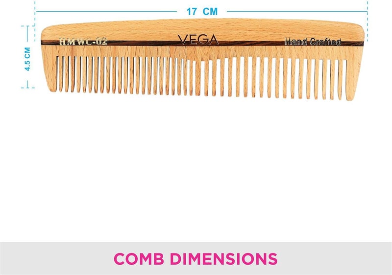 VEGA Classic Wooden Hair Comb HMWC-02 - Image 3